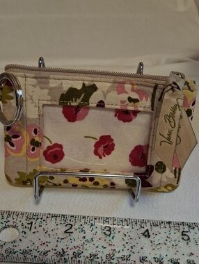 Vera Bradley Quilted Floral Zip ID Wallet in Pink and Red